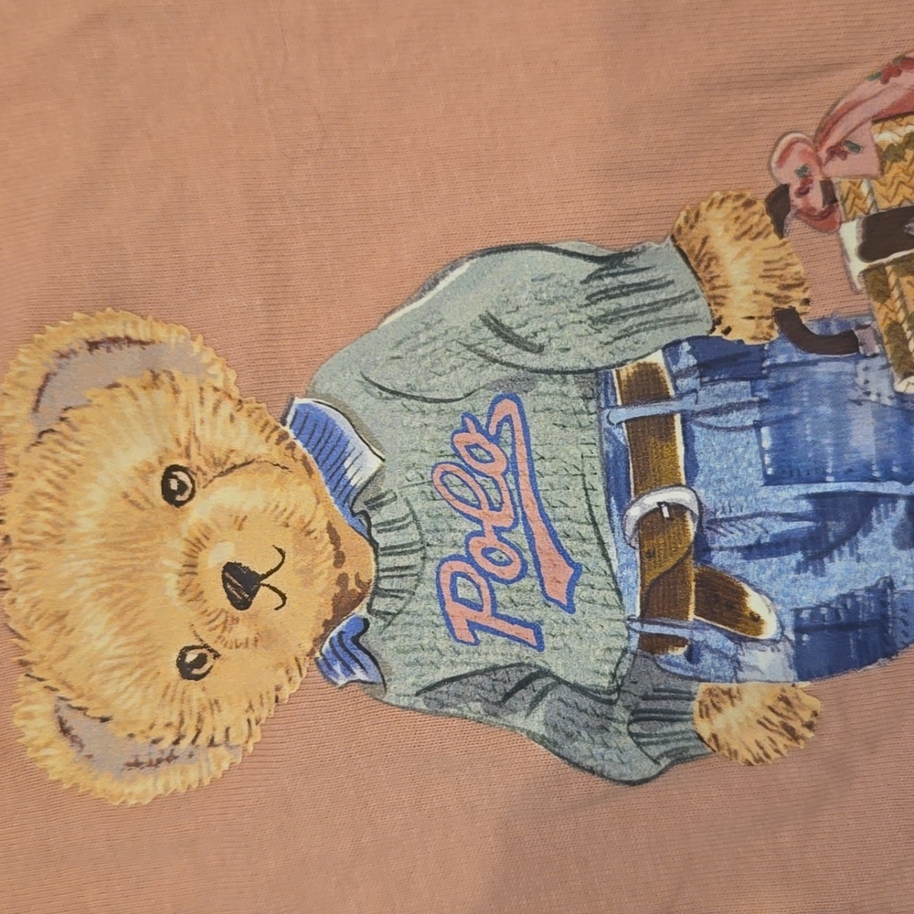 "Polo Bear" by Ralph Lauren Salmon Pink Tee - Picture 2 of 7